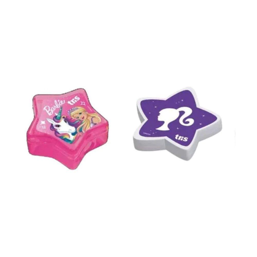 Kit Escolar Apontador Com Depósito + Borracha Barbie - Tris - 3
