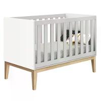 Quarto Infantil Classic 2 Portas Branco Fosco Com Pés Madeira Natural Reller Móveis - 5