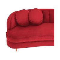 Sofá Curvo 3 Lugares Orgânico Sala Recepção Luxo Panamá 185cm Suede Vermelho - 6