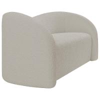 Sofá Curvo 3 Lugares Orgânico Sala Recepção Coréia 200cm Linho Bege