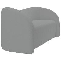 Sofá Curvo 3 Lugares Orgânico Sala Recepção Coréia 180cm Bouclé Cinza