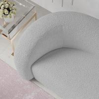 Sofá Curvo 3 Lugares Organico Sala Recepção Coréia 180cm Linho Cinza - 3