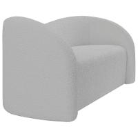 Sofá Curvo 3 Lugares Organico Sala Recepção Coréia 180cm Linho Cinza - 5