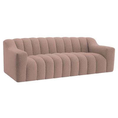 Sofá 2 Lugares Luxo Recepção Escritorio Sala Elegance 150cm Linho Rosê