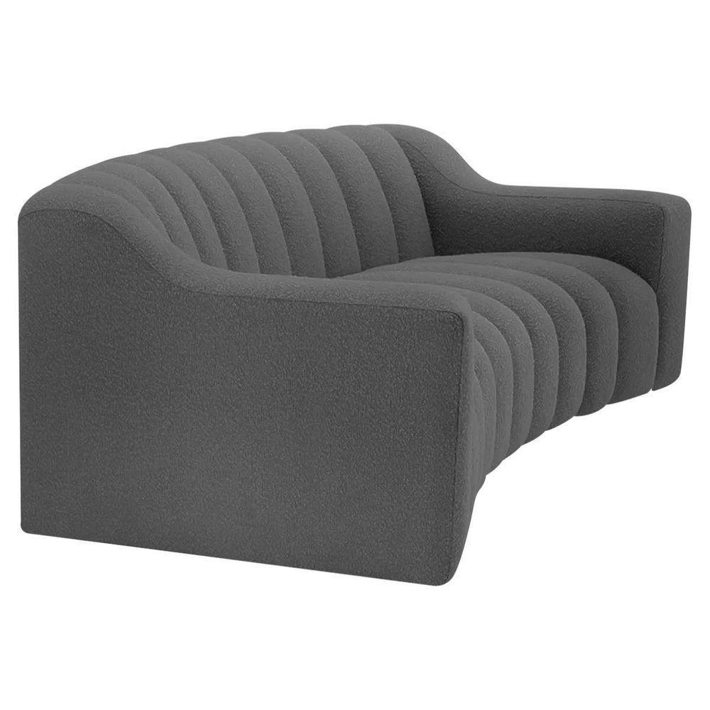 Sofá 2 Lugares Luxo Recepção Escritorio Sala Elegance 200cm Linho Cinza - 4