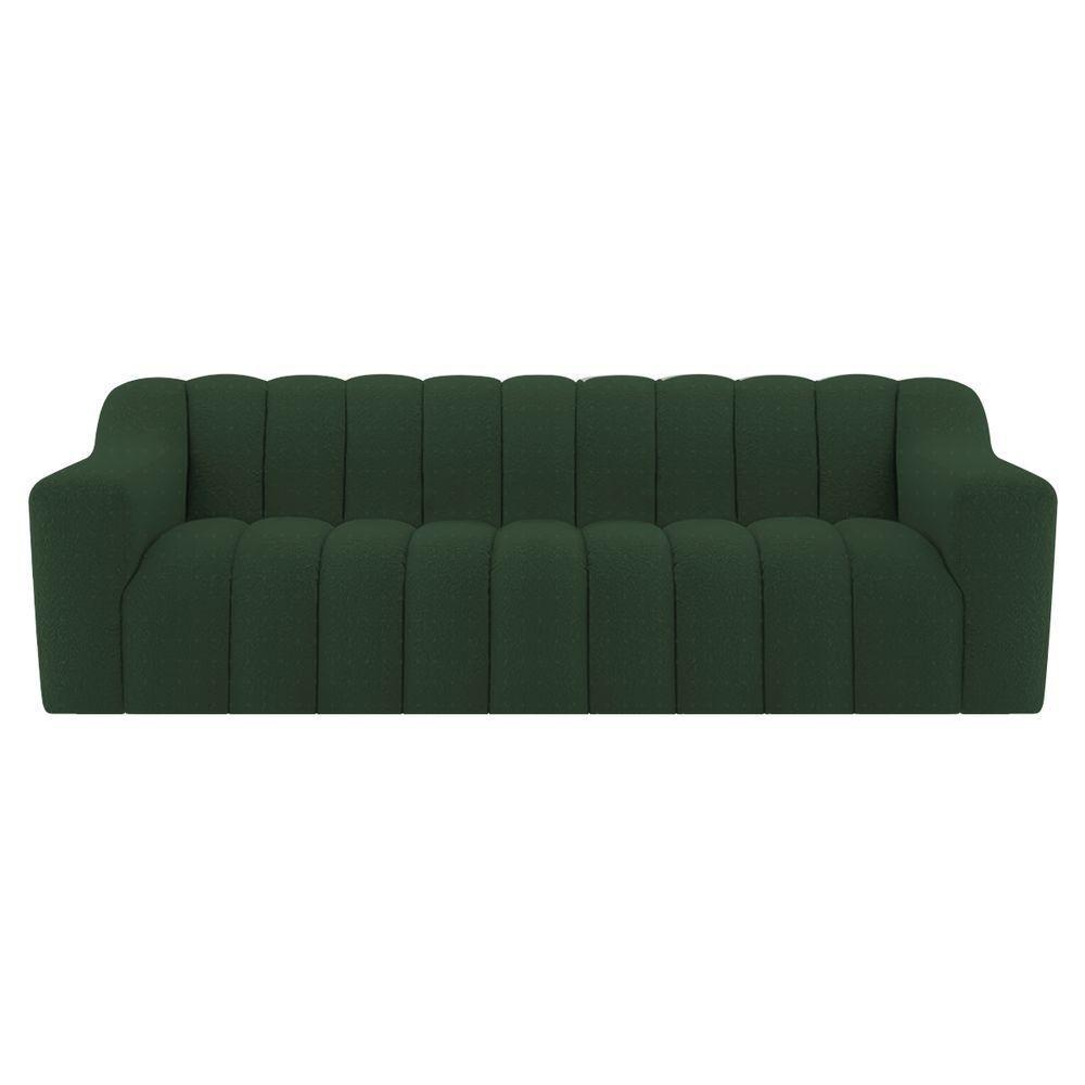 Sofá 2 Lugares Luxo Recepção Escritorio Sala Elegance 150cm Linho Verde - 2