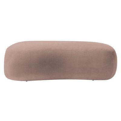 Puff Itália 140cm Sala Escritorio Luxo Linho Rosê