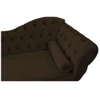 Kit Diva Recamier Diana 120cm Lado Esquerdo E 2 Poltronas Classic Corano Adj Decor Marrom - 6