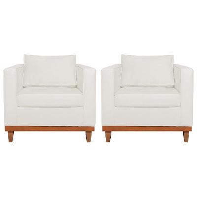 Kit 2 Poltronas Decorativa Europa Bouclé Adj Decor Branco