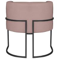 Kit 02 Poltronas Decorativas Luna Base De Ferro Preto Linho Rosê - 2