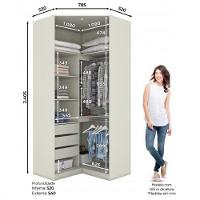 Canto Closet Seletto 2 Portas Com Espelho MC06-133 Areia Jequitiba - 3