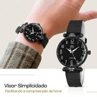 Relogio Feminino Aço + Colar Coração Brincos + Caixa - 2