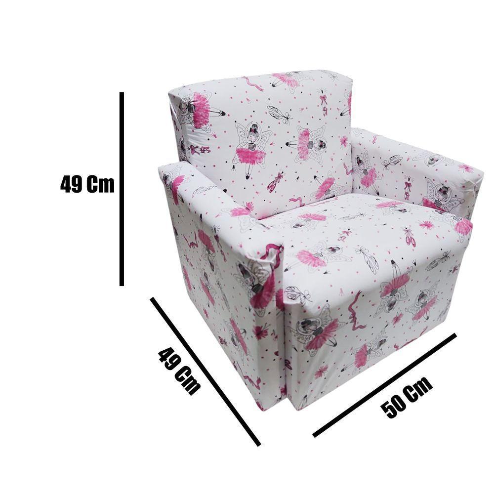 Poltrona Infantil Sofazinho Reforçada Decoração Modelos Bailarina Rosa - 5