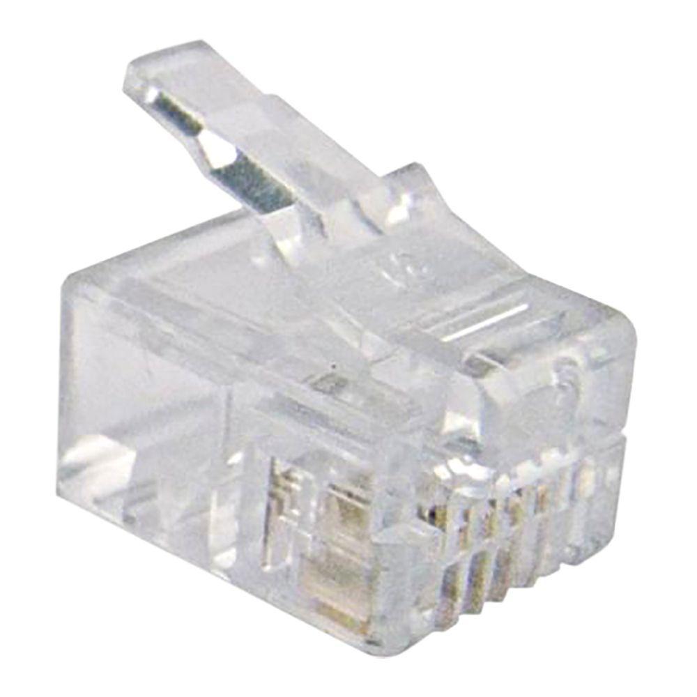 Plug Modular Rj-11 6x4 Para Cabo De Telefone - 1