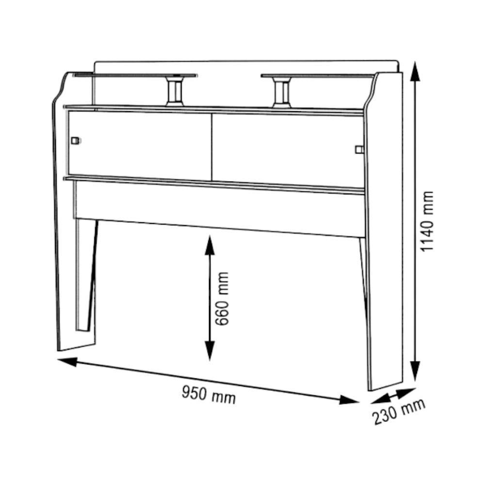 Cabeceira Solteiro Com Portas Crystal Naturalle E Off White - 2