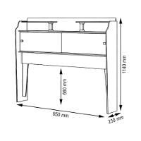 Cabeceira Solteiro Com Portas Crystal Naturalle E Off White - 2