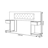 Cabeceira Box Ajustável Com Mesa De Cabeceira Arabella Branca