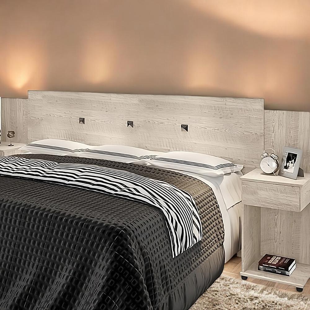 Cabeceira Box Ajustável Com Mesa De Cabeceira Arabella Amarula - 1