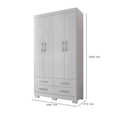 Guarda Roupa Casal Parma 4 Portas 4 Gavetas Naturalle MDF-MDP