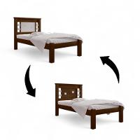 Cama Solteiro Com Cabeceira Flex Laribella Malbec E Off White - 3