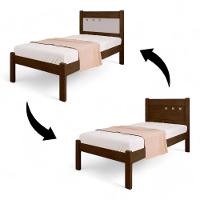 Cama Solteiro Sofisticada Berli Malbec E Off White - 2