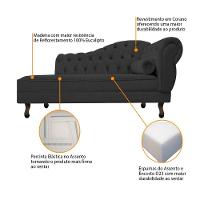 Kit Diva Recamier Diana 120cm Lado Esquerdo E 2 Poltronas Classic Corano Adj Decor Preto - 5