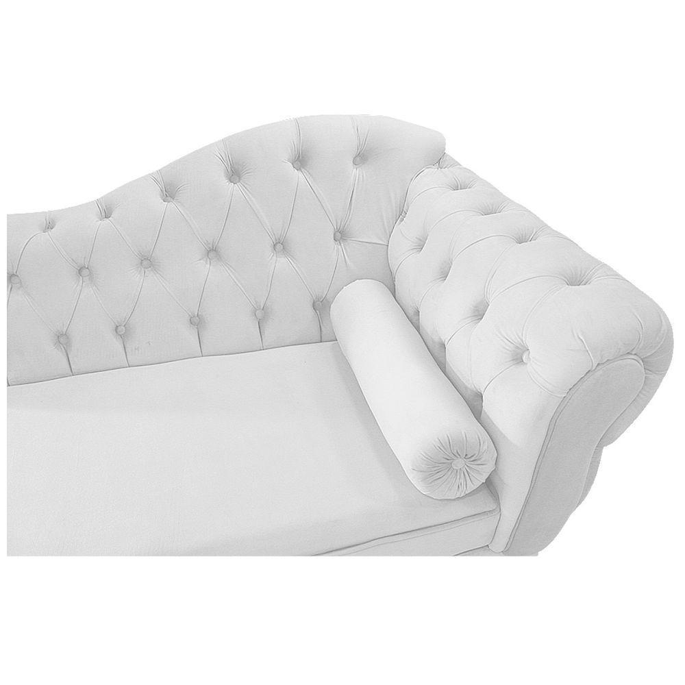 Kit Diva Recamier Diana 120cm Lado Esquerdo E 2 Poltronas Classic Corano Adj Decor Branco - 6