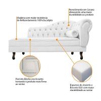 Kit Diva Recamier Diana 120cm Lado Esquerdo E 2 Poltronas Classic Corano Adj Decor Branco - 3