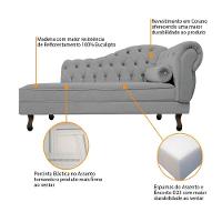 Kit Diva Recamier Diana 120cm Lado Esquerdo E 2 Poltronas Classic Corano Adj Decor Cinza - 6
