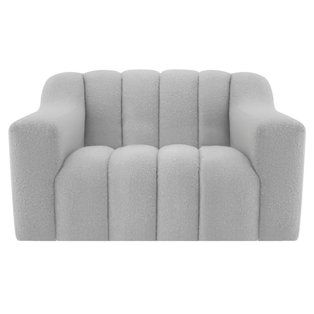 Kit 02 Poltronas Luxo Recepção Sala Elegance Linho Cinza - 4