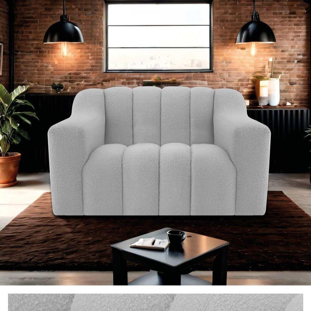 Kit 02 Poltronas Luxo Recepção Sala Elegance Linho Cinza - 9