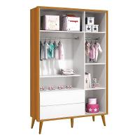 Dormitório Infantil Theo Retrô 3 Portas Cômoda E Berço Branco Savana Com Pés Amadeirado Reller Móveis - 6