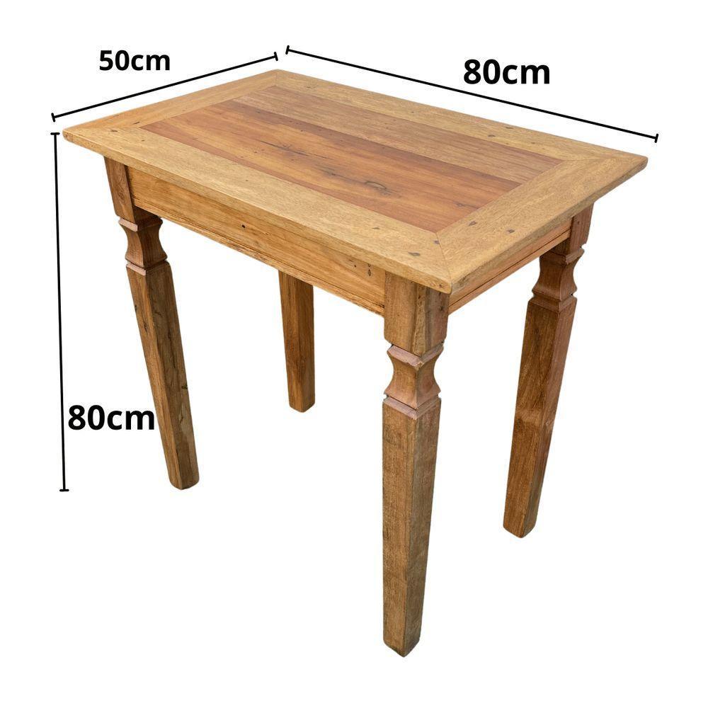 Mesa Madeira Maciça Rústica 80 X 50 Sudeste Rústico - 6