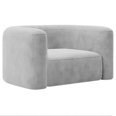 Poltrona Decorativa Sala De Estar Recepção Melina Linho Adj Decor Cinza