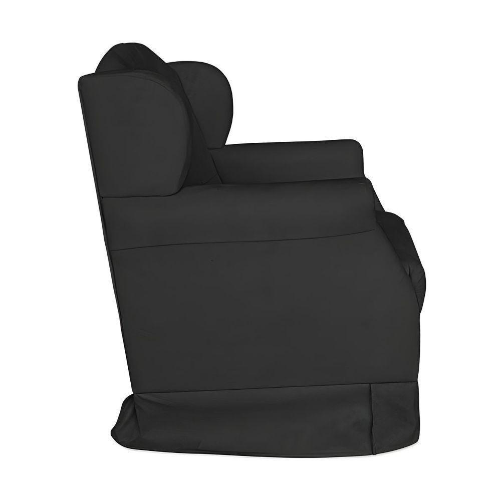 Poltrona Amamentação Balanço Confortável E Puff Suede Ariel preto - 3