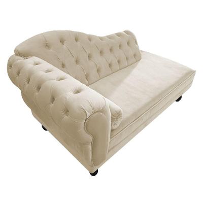 Kit Diva Recamier Diana 120cm Lado Direito E 1 Poltrona Classic Suede Adj Decor Branco