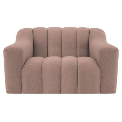 Poltrona Decorativa Sala De Estar Recepção Elegance Linho Rosê