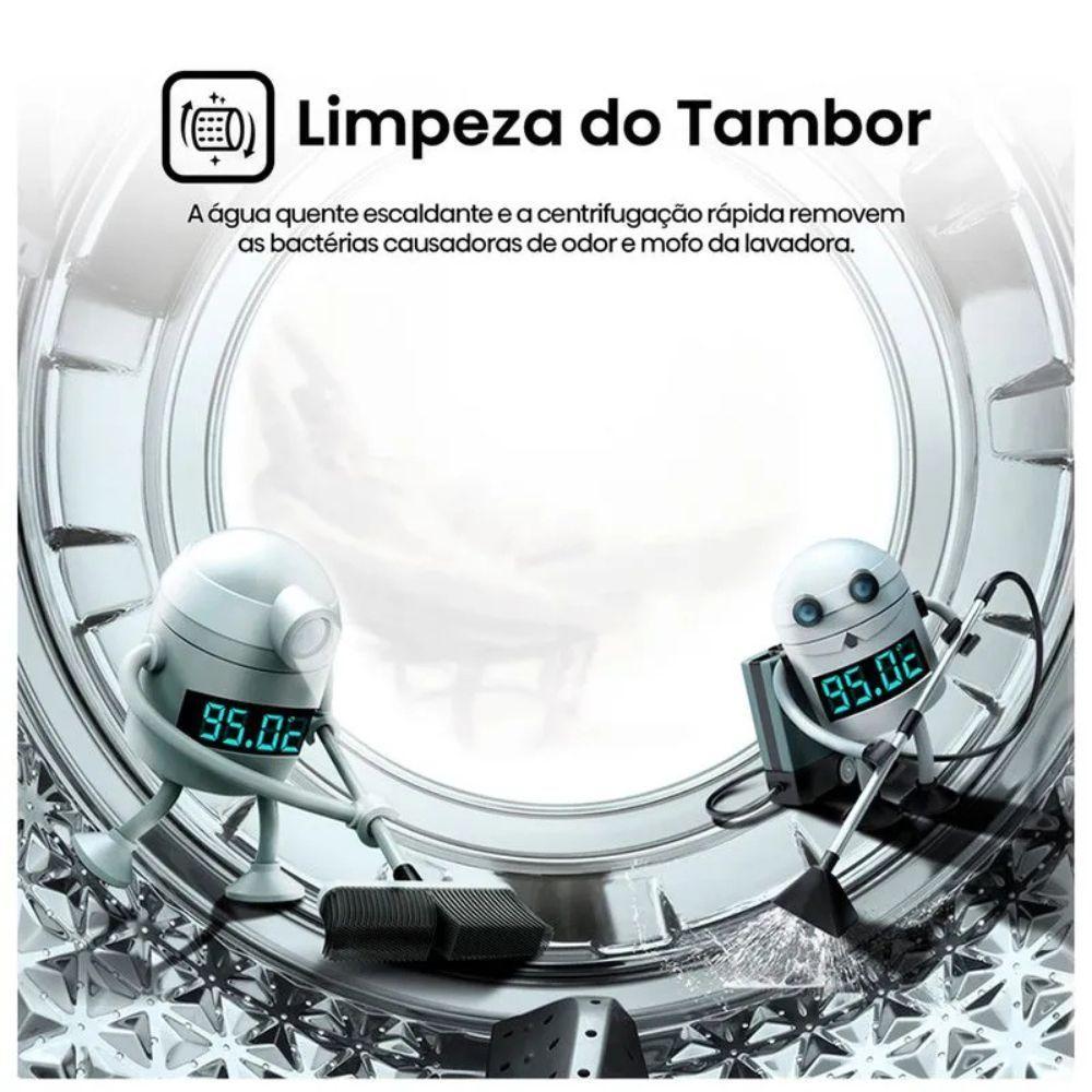 Lava E Seca 11kg Hisense Branca Com 11 Programas De Lavagem Steam Wi-Fi WD3S11 Branco 110V - 3