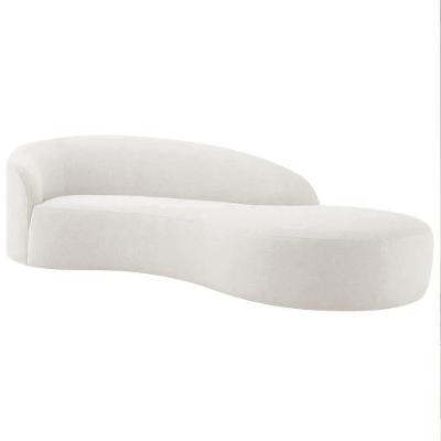 Divã Recamier Orgânico França 140cm Lado Direito Bouclé Adj Decor Branco