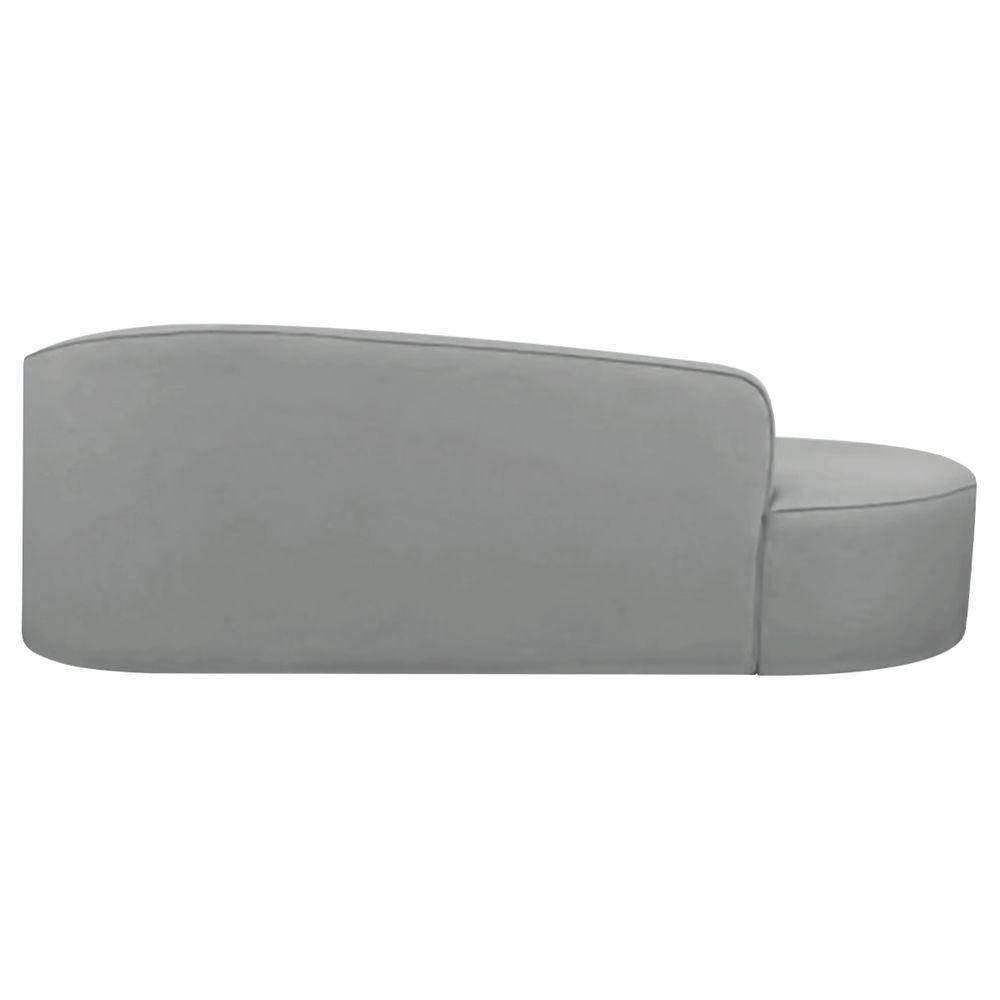 Divã Recamier Curvo Sala De Estar Recepção Inglaterra 200cm Lado Esquerdo Bouclé Adj Decor Cinza - 2