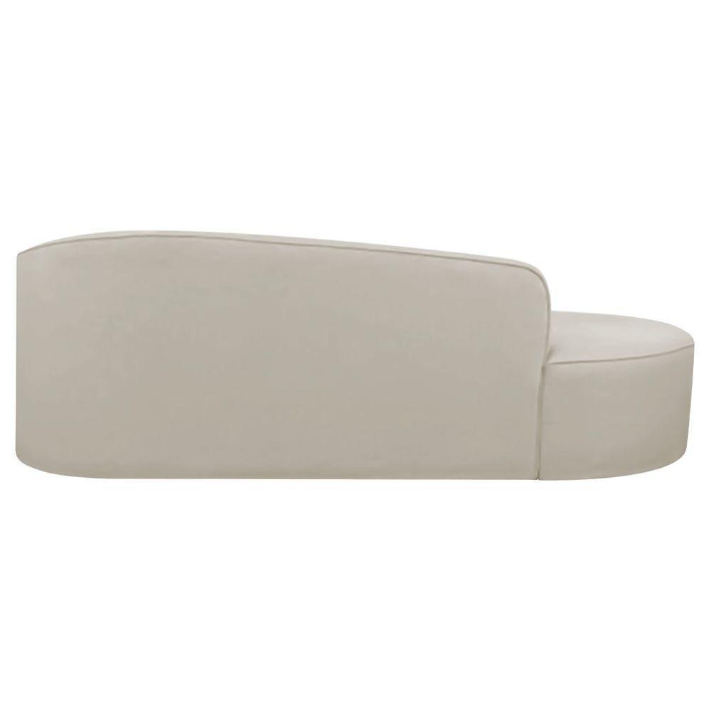 Divã Recamier Curvo Sala De Estar Recepção Inglaterra 200cm Lado Esquerdo Bouclé Adj Decor Bege - 2