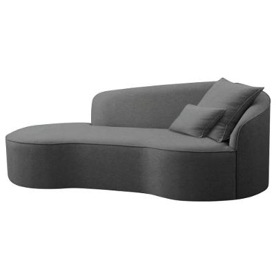 Divã Recamier Curvo Sala De Estar Recepção Inglaterra 180cm Lado Esquerdo Linho Adj Decor Cinza