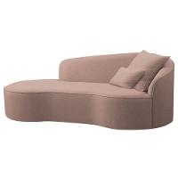 Divã Recamier Curvo Sala De Estar Recepção Inglaterra 200cm Lado Esquerdo Linho Adj Decor Rosê - 1