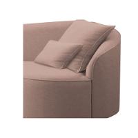 Divã Recamier Curvo Sala De Estar Recepção Inglaterra 200cm Lado Esquerdo Linho Adj Decor Rosê