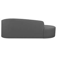 Divã Recamier Curvo Sala De Estar Recepção Inglaterra 150cm Lado Esquerdo Linho Adj Decor Cinza - 2