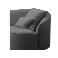 Divã Recamier Curvo Sala De Estar Recepção Inglaterra 150cm Lado Esquerdo Linho Adj Decor Cinza