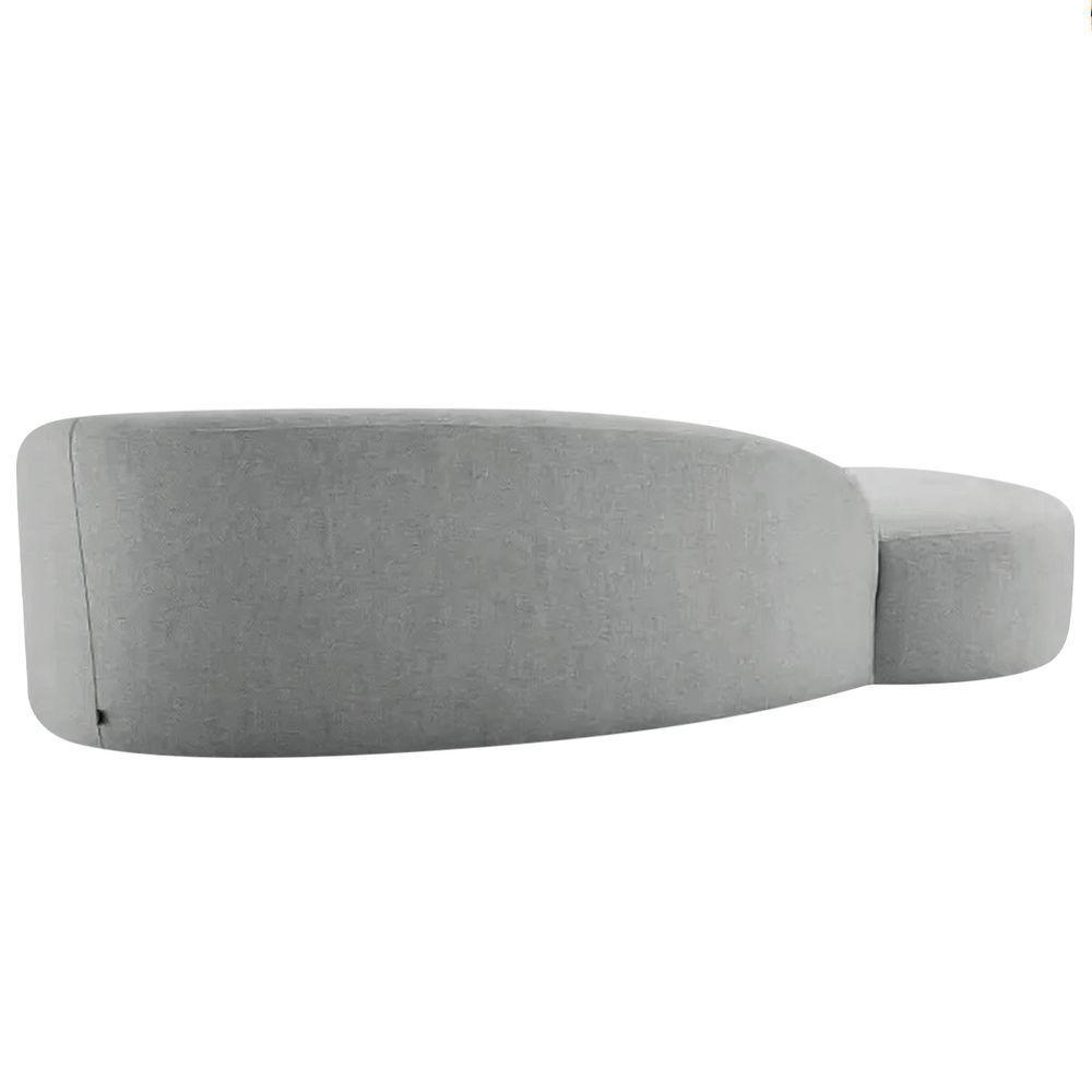 Divã Recamier Orgânico França 140cm Lado Esquerdo Bouclé Adj Decor Cinza - 2