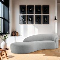 Divã Recamier Orgânico França 140cm Lado Esquerdo Bouclé Adj Decor Cinza - 6
