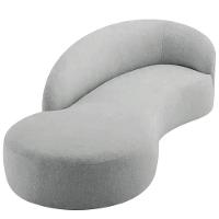Divã Recamier Orgânico França 140cm Lado Esquerdo Bouclé Adj Decor Cinza - 8