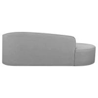 Divã Recamier Curvo Sala De Estar Recepção Inglaterra 180cm Lado Esquerdo Linho Adj Decor Cinza - 2